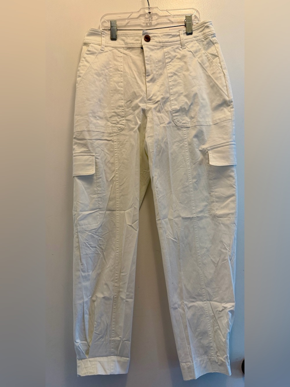 ON 34th Women’s Tapered Ankle Cargo Pants - White Utility Style